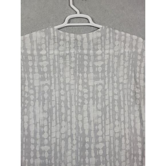 Torrid Gray Tie Dye SS V Neck Tie Front Stretch Button Up Shirt Women's 00 Large - Picture 7 of 12